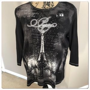 Christopher and Banks Black Paris Top